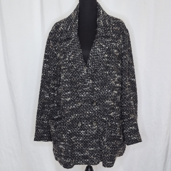 J. Jill Double Breasted Lightweight Relaxed Fit Tweed Coat - Size 2X - Picture 2 of 12